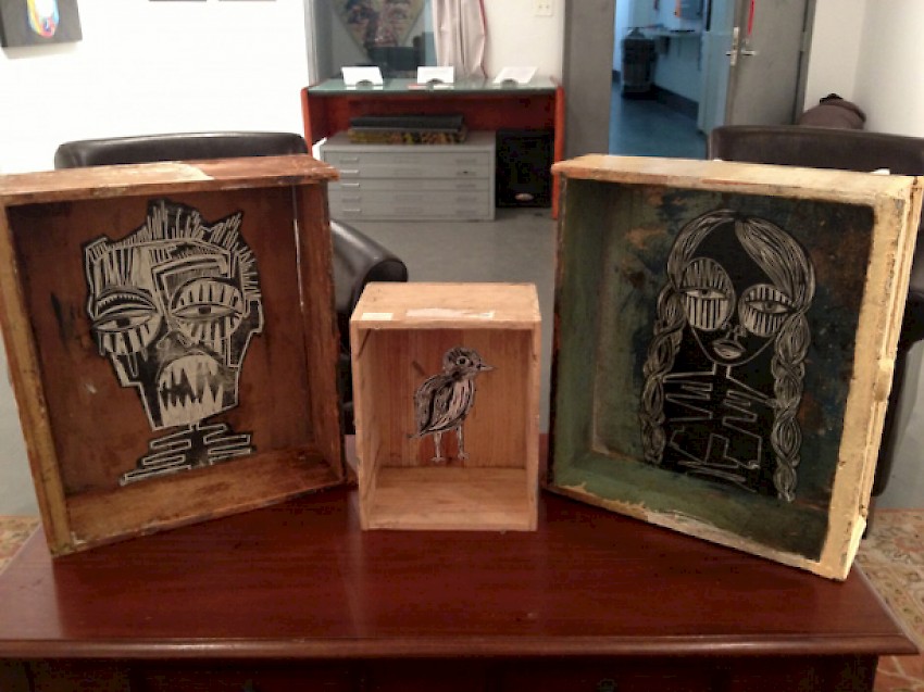 Print Series mounted on wood