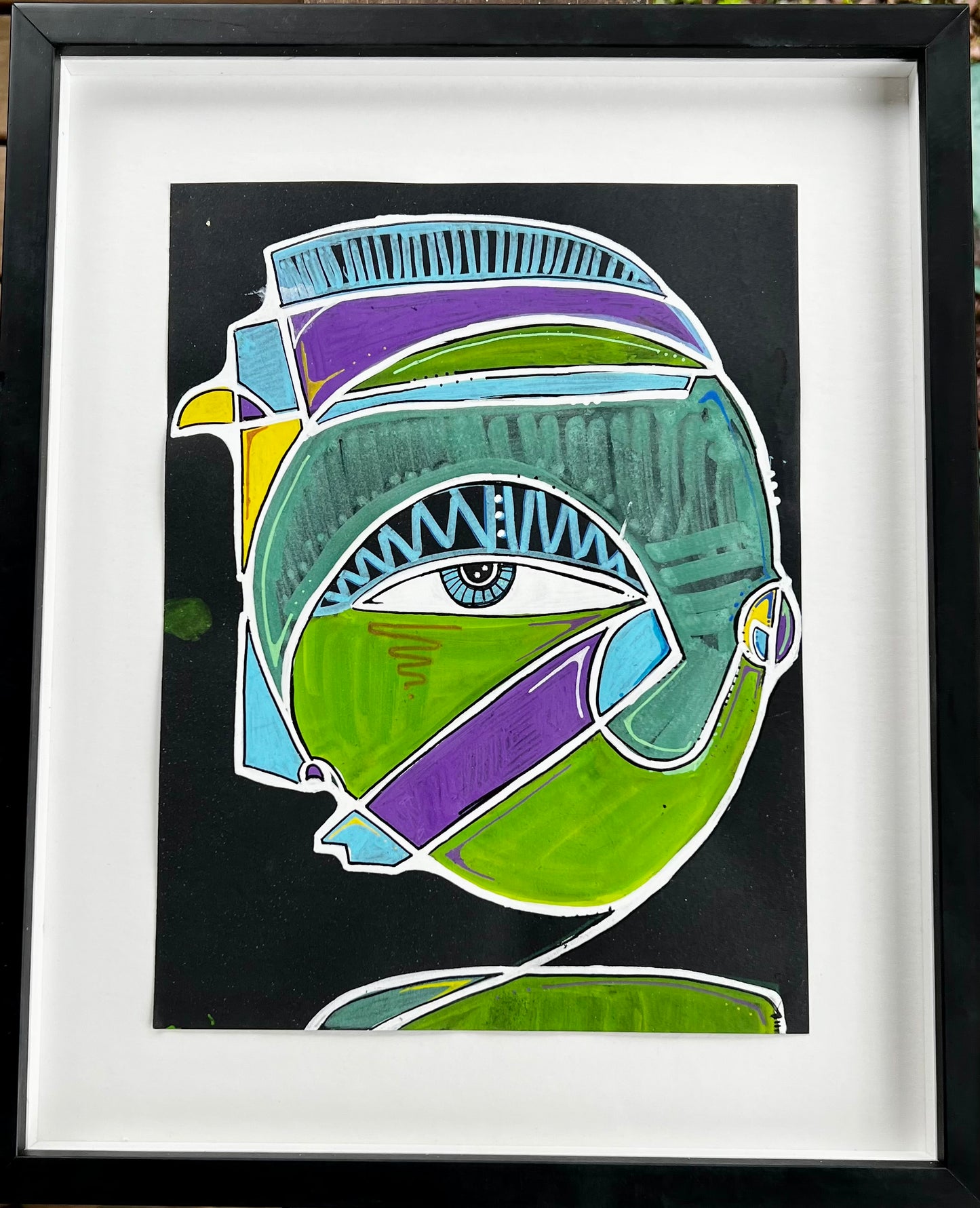 Work 3 Joel Blenz X AM Collaboration Series, 2024 Acrylic and spray paint on paper | 9" × 12" | Framed