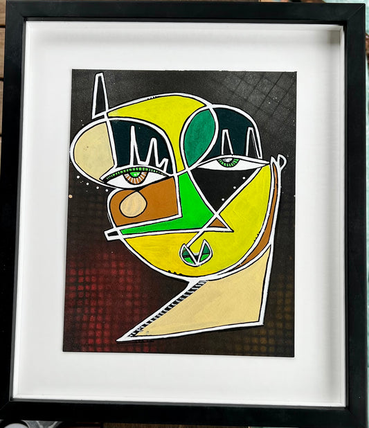 Work 6 Joel Blenz X AM Collaboration Series, 2024 Acrylic and spray paint on paper | 9" × 12" | Framed