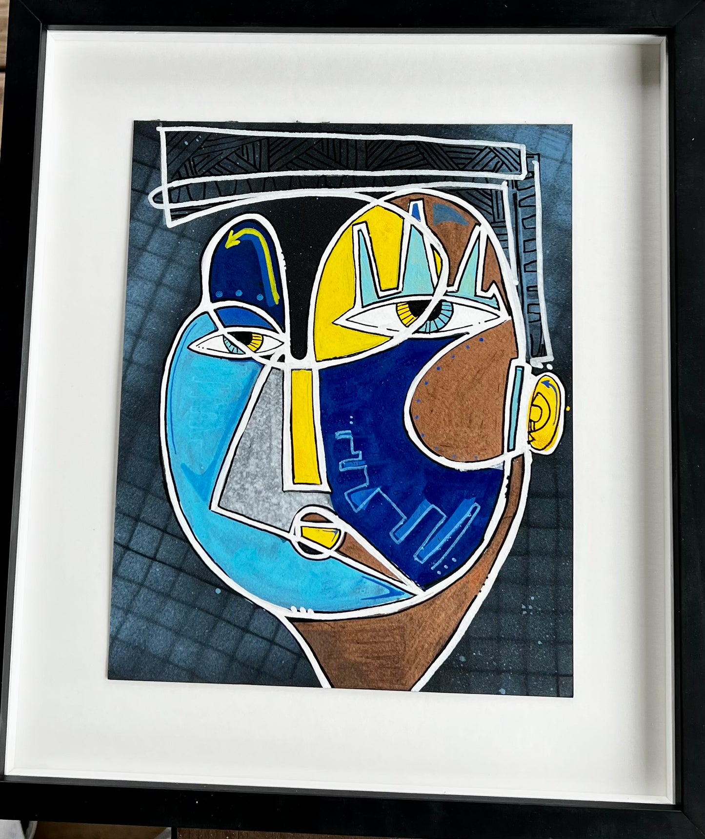 Work 5 Joel Blenz X AM Collaboration Series, 2024 Acrylic and spray paint on paper | 9" × 12" | Framed