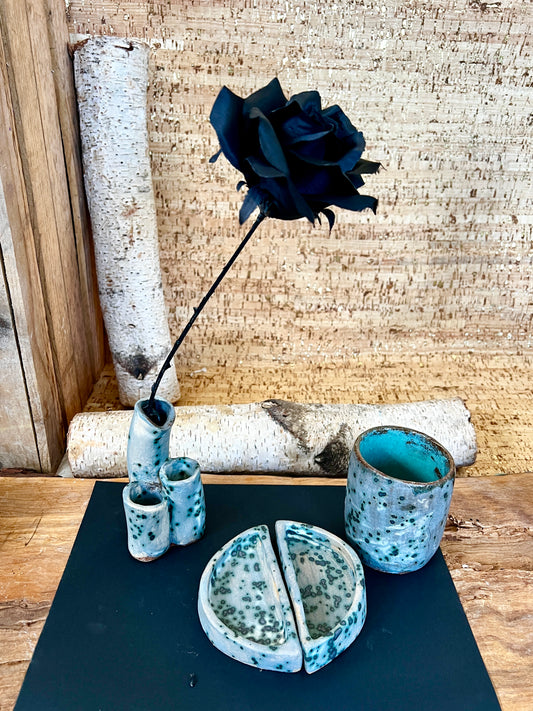 The Moonstone Series~ Three handmade ceramic works by Alice Mizrachi